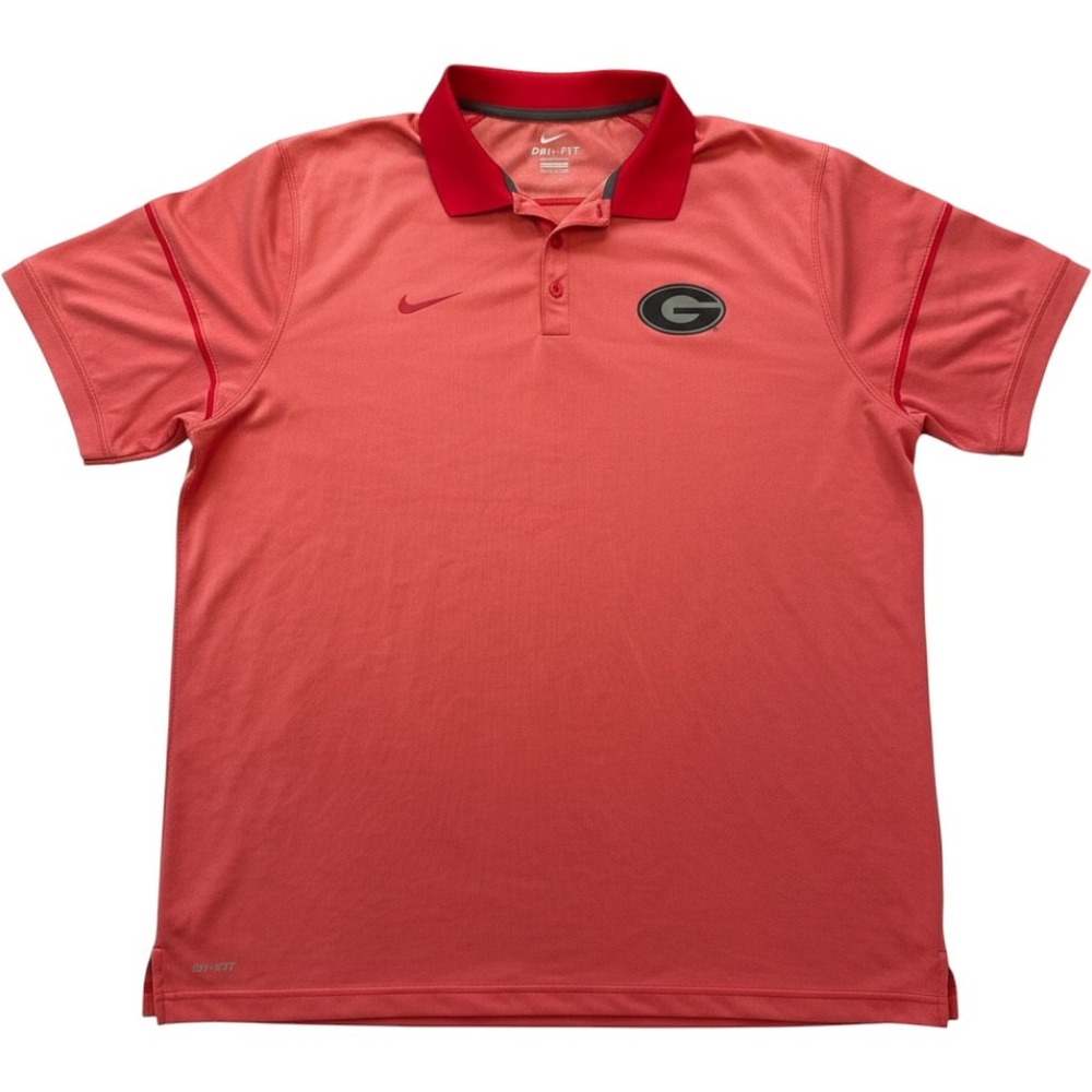 Nike Dri-FIT Mens Georgia Bulldogs Polo Shirt Red 3XL NCAA Football Logo